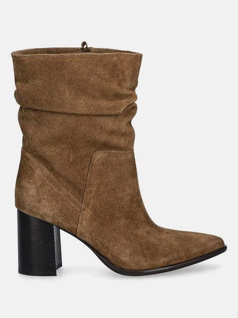 Medicine botki damskie kolor brązowy na słupku - zdjęcie produktu nr 2