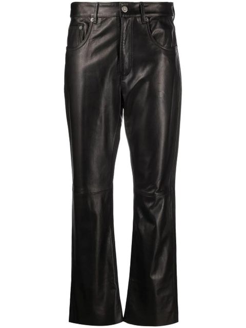 Golden Goose straight-leg leather trousers - Black - zdjęcie produktu nr 1