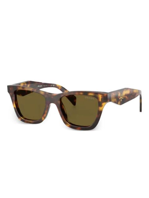 Prada Eyewear square-frame logo-lettering sunglasses - Brown - zdjęcie produktu nr 1