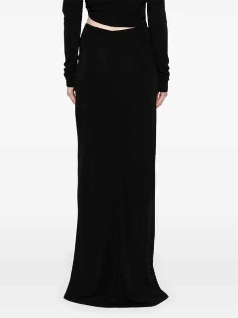 Christopher Esber bezel-quartz ruched maxi skirt - Black