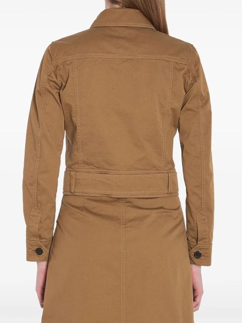 Saint Laurent cropped twill jacket - Brown