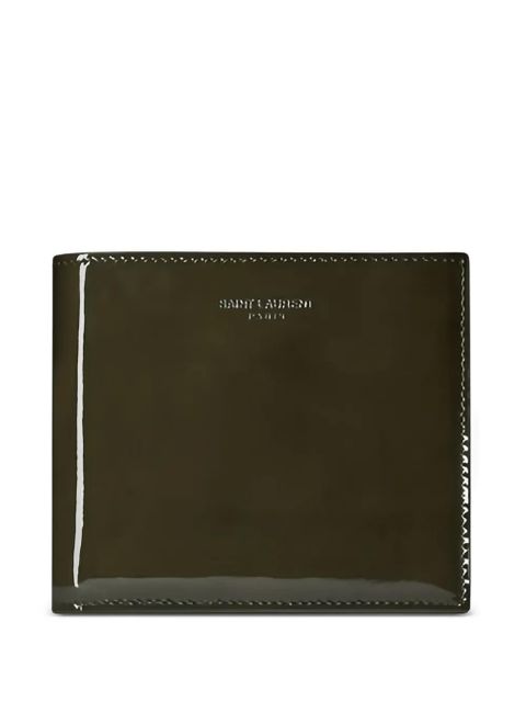 Saint Laurent Paris East/West patent-leather wallet - Green - zdjęcie produktu nr 1