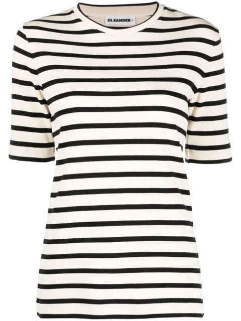 Jil Sander striped cotton T-shirt - Neutrals - zdjęcie produktu nr 1