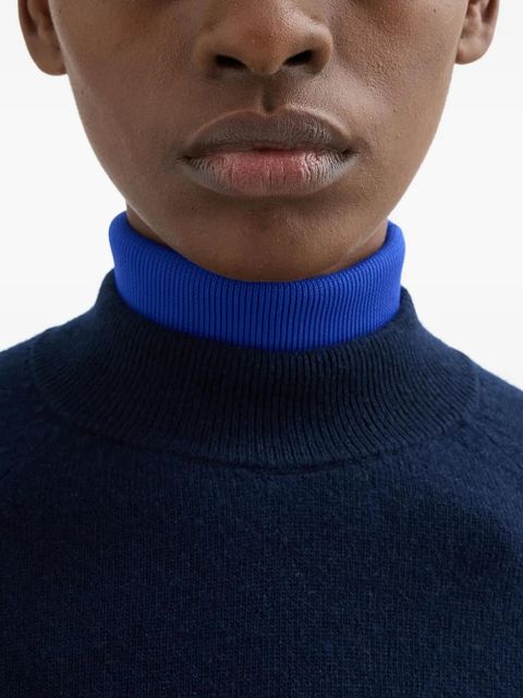 Jil Sander detachable ribbed high-neck shirt - Blue - zdjęcie produktu nr 2