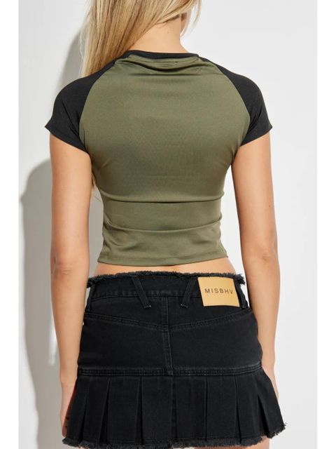 MISBHV logo-embroidered graphic-print t-shirt - Green