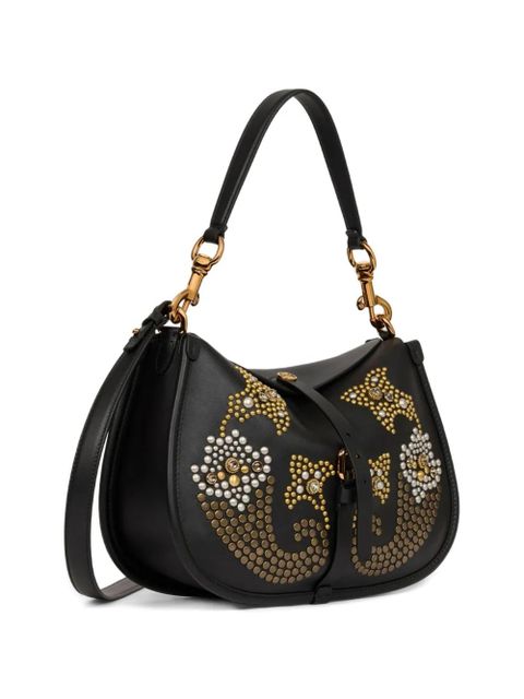 ETRO medium Pony studded leather shoulder bag - Black