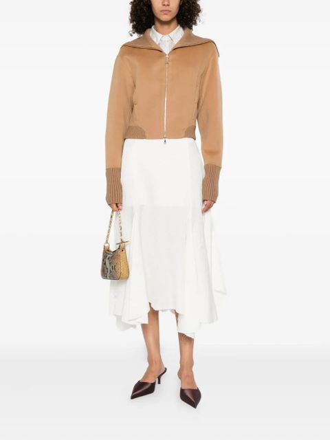 Victoria Beckham wool-blend cropped jacket - Brown