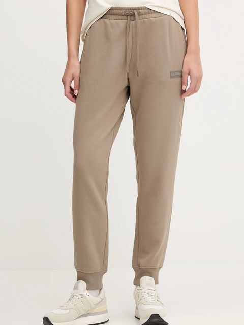 Napapijri spodnie dresowe M-Box damskie kolor zielony gładkie NP0A4HZ6N1T1 - zdjęcie produktu nr 1