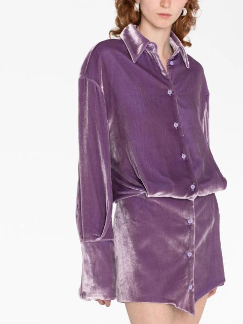 The Attico Sylvie velvet minidress - Purple