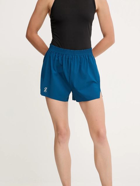 On szorty do biegania damskie kolor granatowy gładkie high waist 1WF10333536