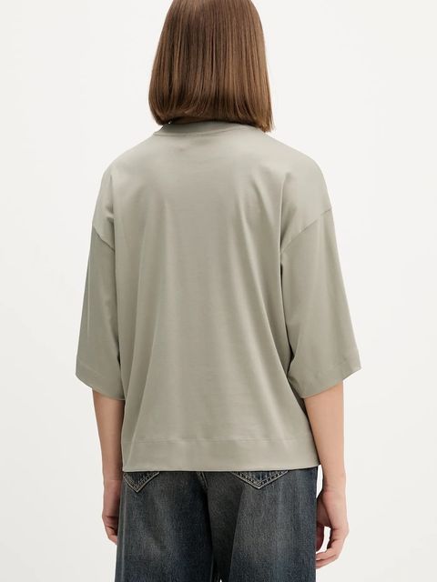 adidas t-shirt bawełniany Soft Lux damski kolor zielony JW5068