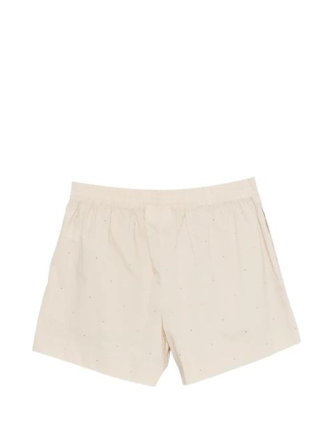MC2 Saint Barth Meave crystal-embellished elasticated-waist shorts - Neutrals - zdjęcie produktu nr 1