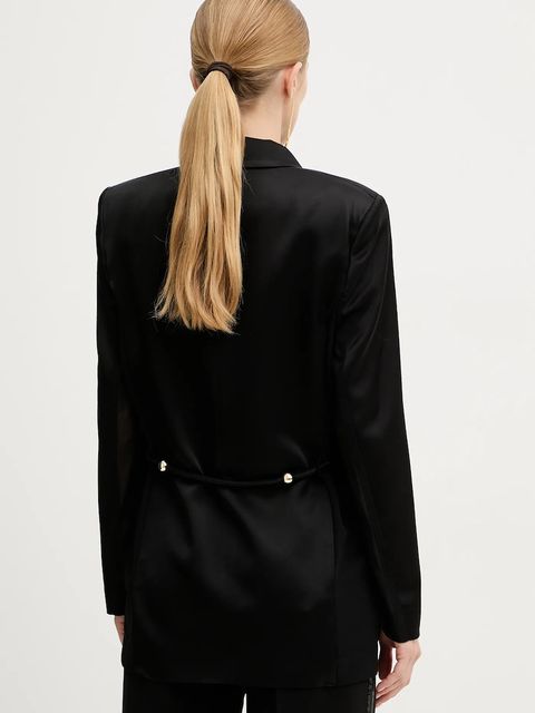 Pinko marynarka kolor czarny jednorzędowa gładka 105604 A2RA