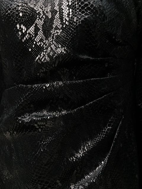 Saint Laurent silk snakeskin-effect mini dress - Black