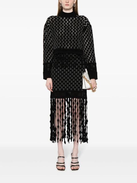 Simkhai Filippa Lattice fringed skirt - Black - zdjęcie produktu nr 2