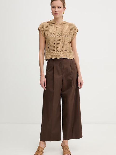 Weekend Max Mara spodnie damskie bawełniane z elastanem BELLICO - zdjęcie produktu nr 1