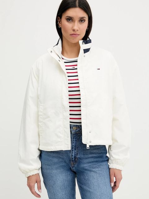 Tommy Jeans kurtka kolor beżowy przejściowa oversize DW0DW21436 - zdjęcie produktu nr 1