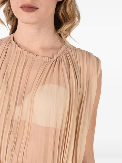 Maison Margiela pleated floral-print midi dress - Neutrals