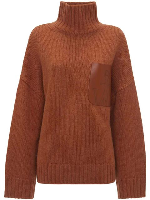 JW Anderson anchor-logo ribbed-knit jumper - Brown - zdjęcie produktu nr 1