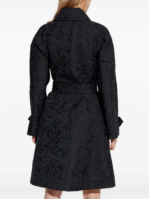 Dolce & Gabbana floral-jacquard coat - Black
