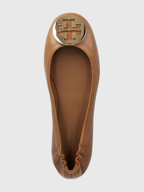 Tory Burch baleriny skórzane Minnie Travel Ballet 50393-232 kolor brązowy