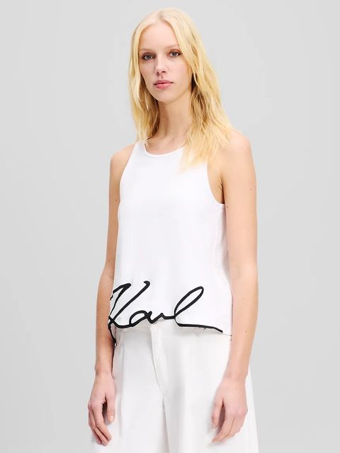 Karl Lagerfeld top bawełniany kolor biały A2W17066 - zdjęcie produktu nr 1