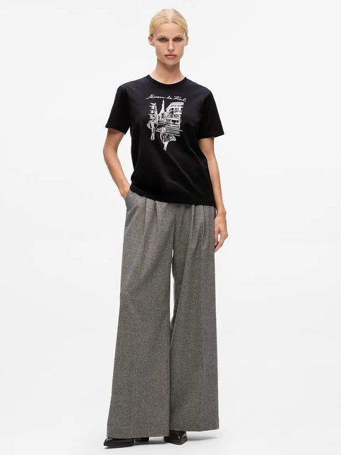 Karl Lagerfeld t-shirt bawełniany damski kolor czarny A4W17087