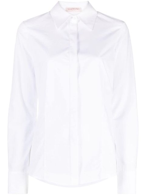 Valentino Garavani pointed-collar long-sleeve shirt - White - zdjęcie produktu nr 1