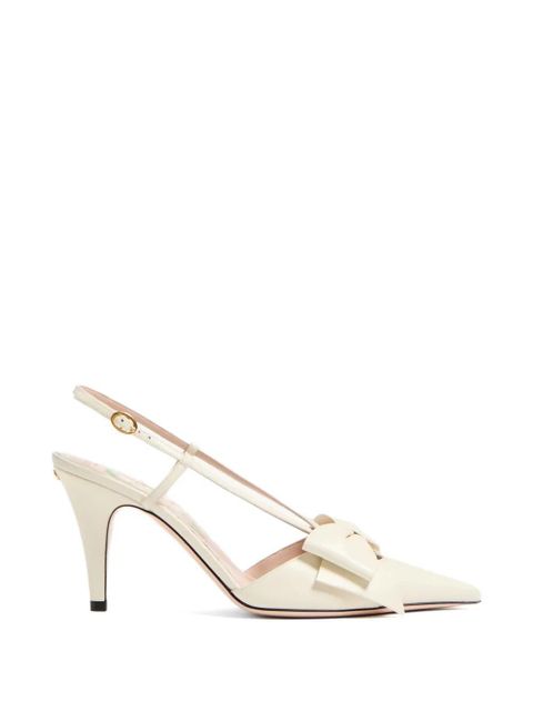 Valentino Garavani Bowow Slingback pumps in kidskin 85mm - Neutrals - zdjęcie produktu nr 1