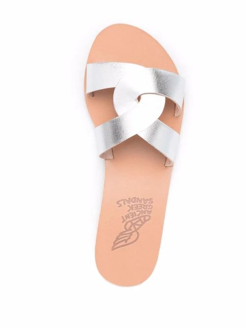 Ancient Greek Sandals metallic leather-strap sandals - Silver