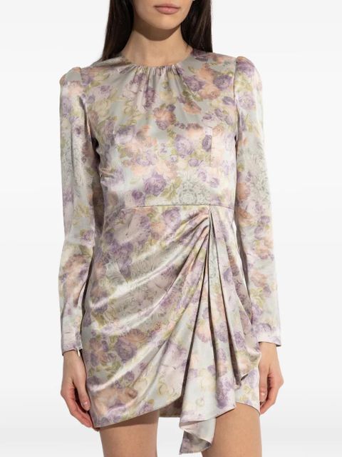 Alessandra Rich floral draped dress - Neutrals