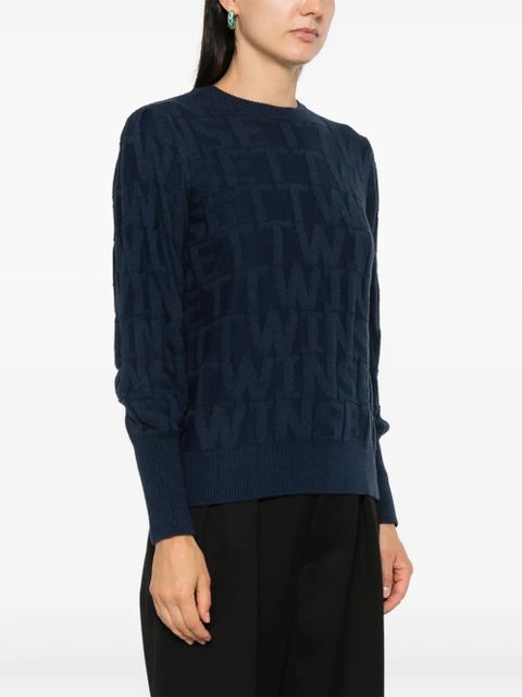 TWINSET jacquard-logo sweater - Blue