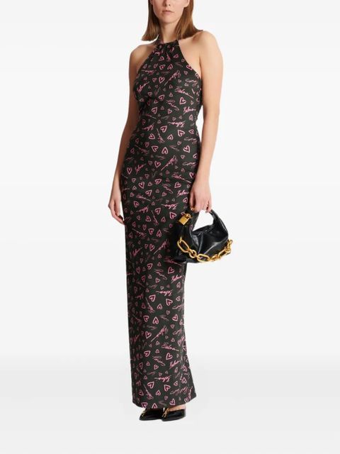 Balmain Crush-print maxi dress - Black - zdjęcie produktu nr 1