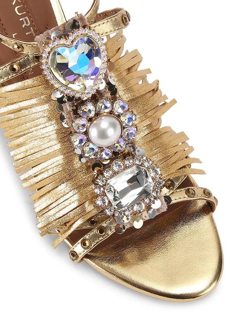 Kurt Geiger London sandały skórzane Jewel Fringe Sandal