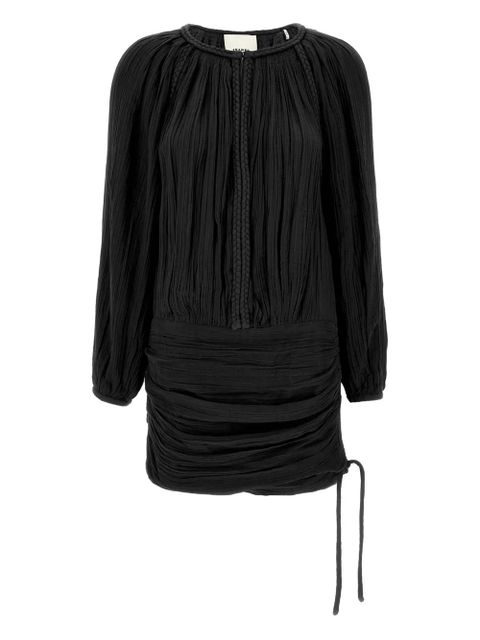 ISABEL MARANT Jaoni pleated long-sleeve dress - Black - zdjęcie produktu nr 1