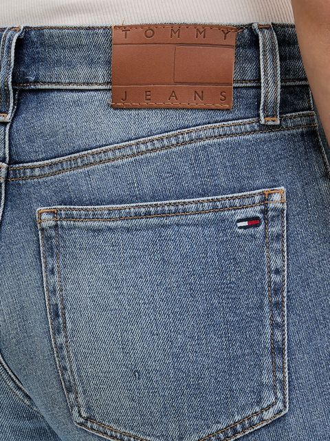 Tommy Jeans jeansy damskie kolor niebieski DW0DW22434