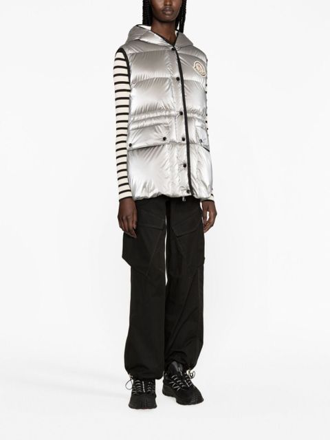 Moncler Hera hooded down gilet - Silver