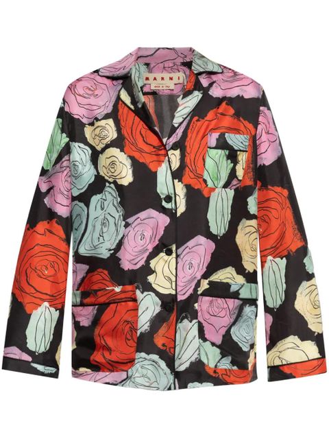 Marni floral-motif shirt - Black - zdjęcie produktu nr 1