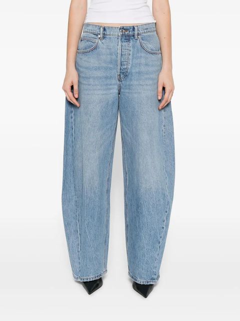 Alexander Wang crystal-embellished wide-leg jeans - Blue