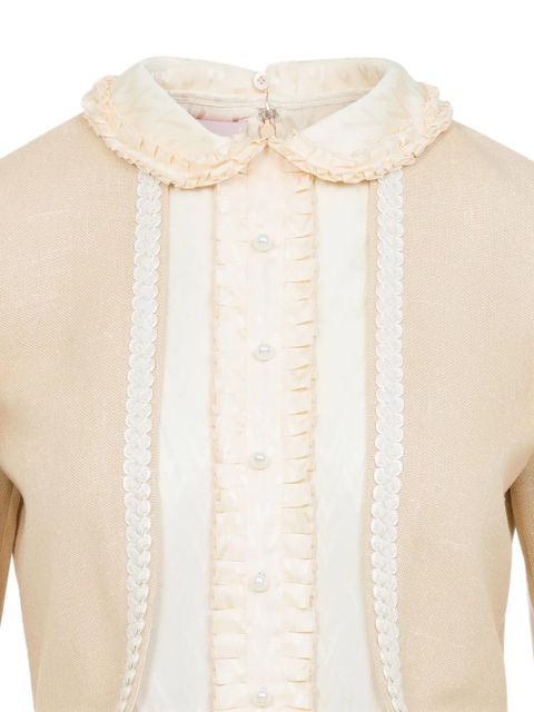 Valentino Garavani feather-trim mini dress - Neutrals