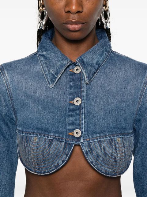 Jean Paul Gaultier Conical cropped jacket - Blue