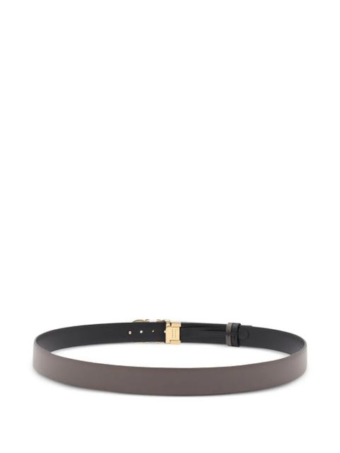 Ferragamo Gancini buckle leather belt - CONCRETE/NERO - zdjęcie produktu nr 2