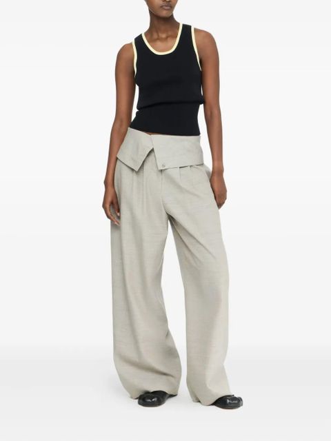 JW Anderson contrasting-trim tank top - Black