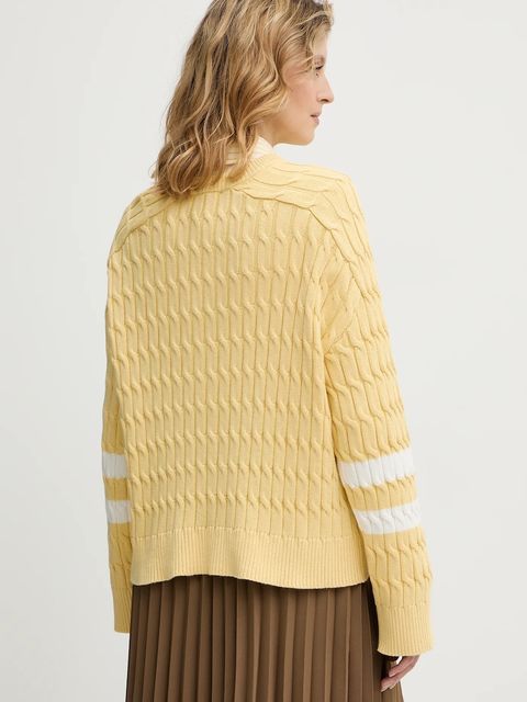 Tommy Hilfiger sweter bawełniany damski kolor żółty WW0WW47633 - zdjęcie produktu nr 2