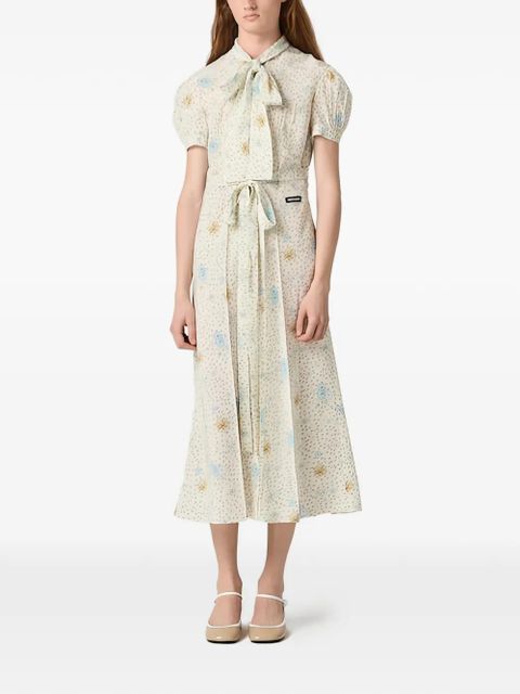 Miu Miu long crêpe de chine dress - Neutrals - zdjęcie produktu nr 2