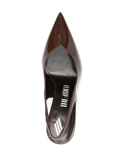 The Attico Cheope 105mm leather pumps - Brown