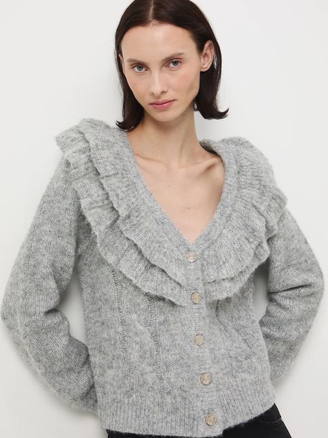 Medicine kardigan damski kolor szary ciepły - zdjęcie produktu nr 1