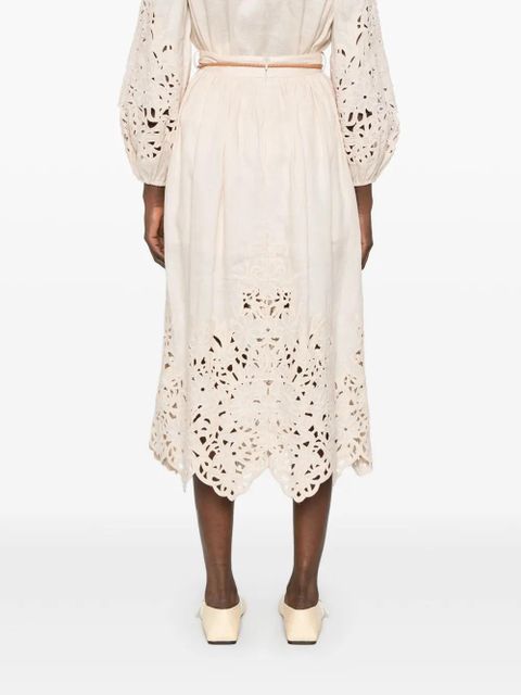 ZIMMERMANN Wylie midi skirt - Neutrals
