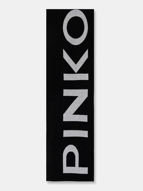Pinko szalik z dodatkiem wełny damski kolor czarny wzorzysty 105988 A2Z5 - zdjęcie produktu nr 2