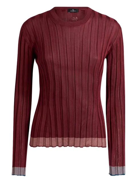 ETRO ribbed long-sleeved sweatshirt - Red - zdjęcie produktu nr 1